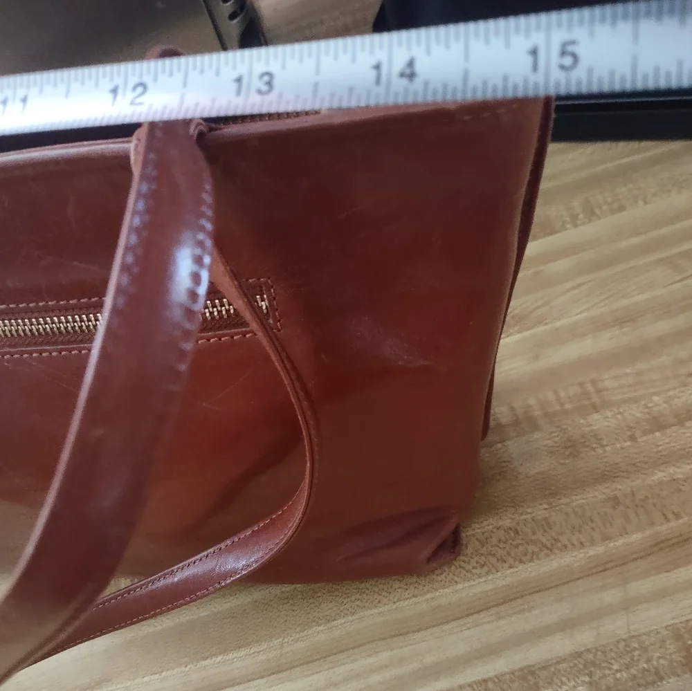 Vintage Monsac Original Brown Leather Logo Embossed Dual Shoulder Strap  Clean